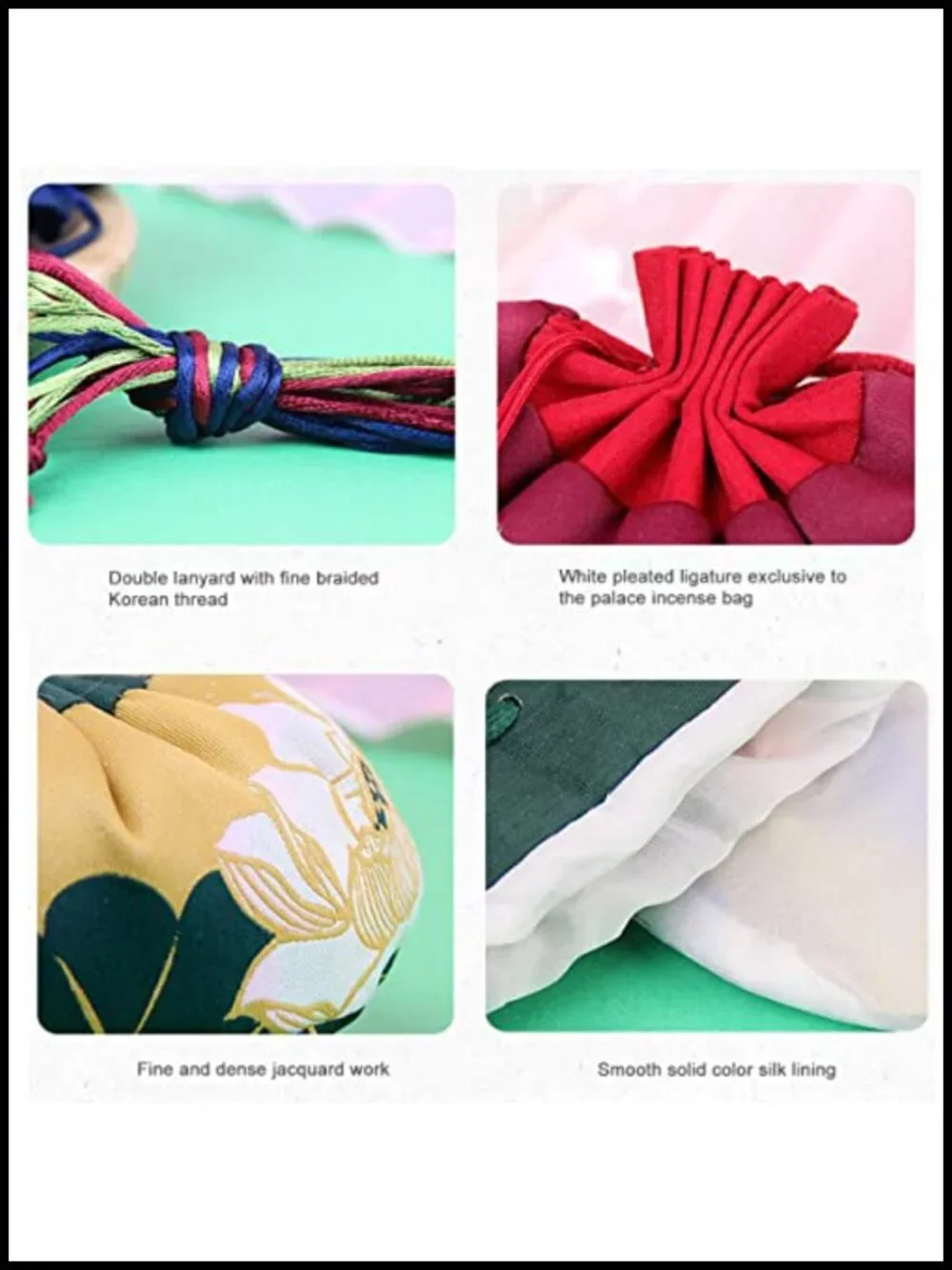 6 Pcs Silk Brocade Drawstring Coin Bags Pouches Jewelry Gift Aromatherapy Bag